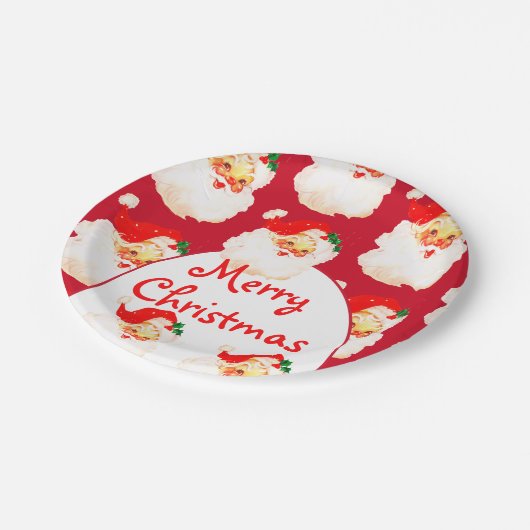 Kerstvakantie feestje Sinterklaas rood Papieren Bordje (Gekanteld)