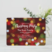 Kerstvakantie feestverlichting uitnodiging (Staand voorkant)