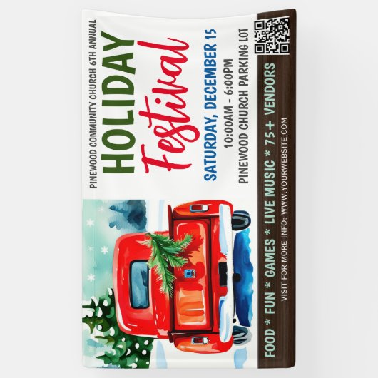 Kerstvakantie Festival Banner (Verticaal)