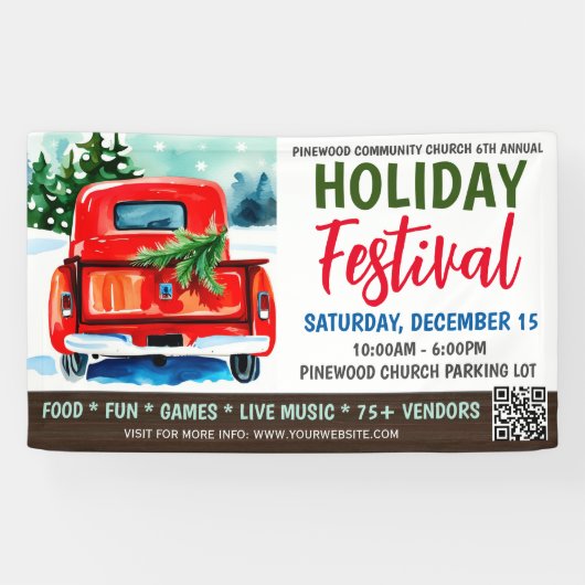 Kerstvakantie Festival Banner (Horizontaal)