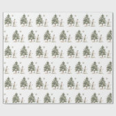 Kerstvakantie Fine Tree Snow man Cadeaupapier (Vlak)