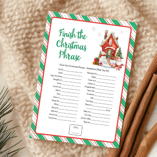 Kerstvakantie Finish de Kerst Puzzel Game Feestdagenkaart