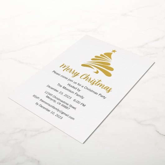 Kerstvakantie Folie Kaart, Kerst Uitnodiging (Gedraaid)