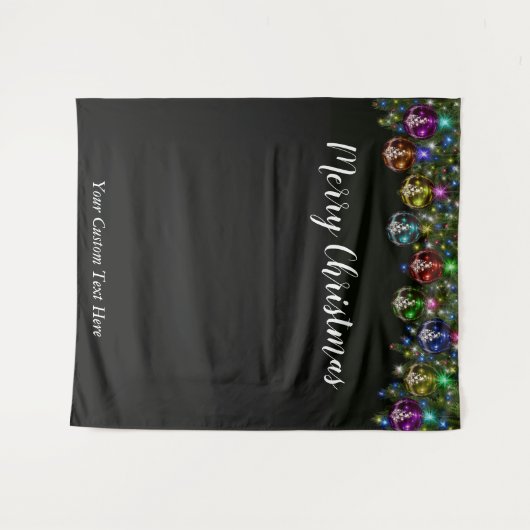 Kerstvakantie Foto Achtergrond Feest Tapijt Wandkleed (Voorkant (horizontaal))