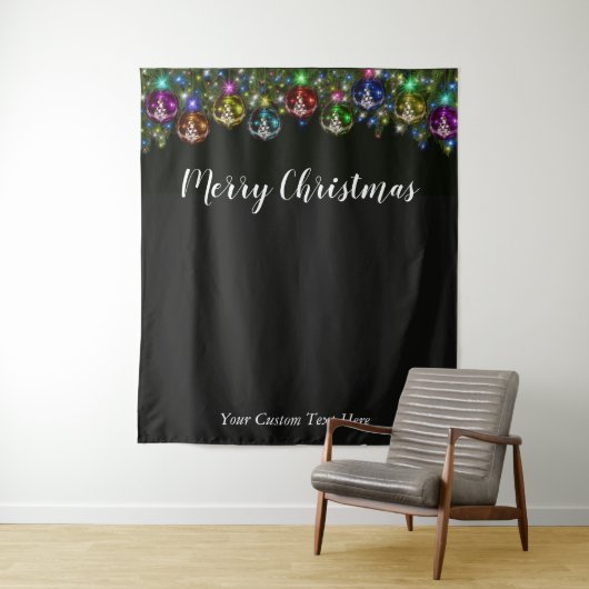 Kerstvakantie Foto Achtergrond Feest Tapijt Wandkleed (In situ)