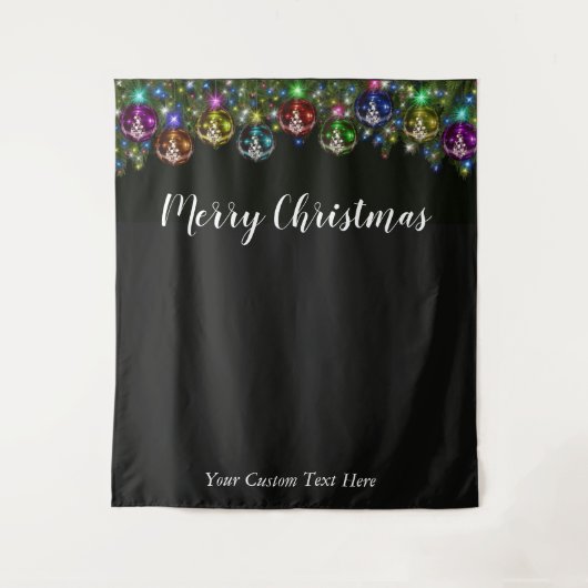 Kerstvakantie Foto Achtergrond Feest Tapijt Wandkleed (Voorkant)