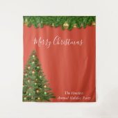 Kerstvakantie Foto Achtergrond Feest Tapijt Wandkleed (Voorkant)