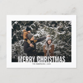 Kerstvakantie Foto Ansichtkaart in Moderne Stijl Feestdagenkaart