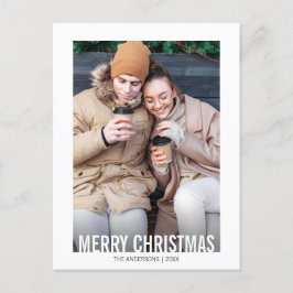 Kerstvakantie Foto Ansichtkaart in Moderne Stijl Feestdagenkaart