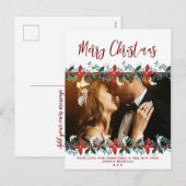 Kerstvakantie Foto briefkaart Bloemen (Voorkant / Achterkant)