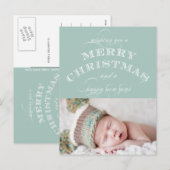 KERSTVAKANTIE FOTO BRIEFKAART GROEN (Voorkant / Achterkant)