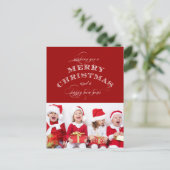 KERSTVAKANTIE FOTO BRIEFKAART ROOD (Staand voorkant)
