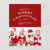 KERSTVAKANTIE FOTO BRIEFKAART ROOD (Voorkant)