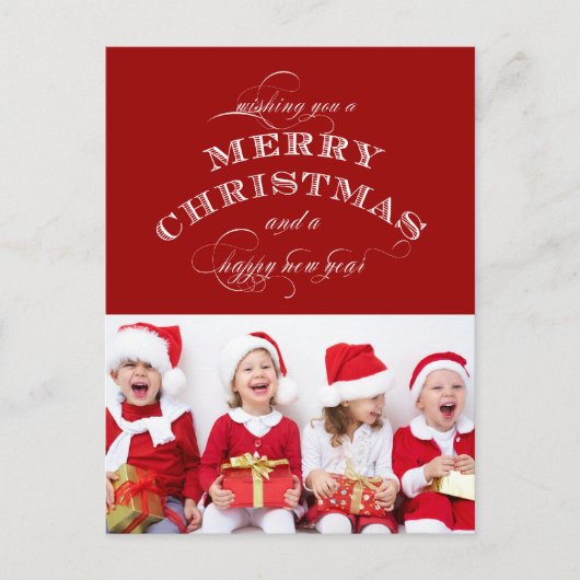 KERSTVAKANTIE FOTO BRIEFKAART ROOD (Voorkant)