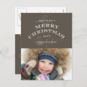 KERSTVAKANTIE FOTO BRIEFKAART | TAUPE (Voorkant / Achterkant)