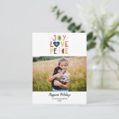 Kerstvakantie foto Hand getrokken vreugde vrede li Briefkaart (Staand voorkant)