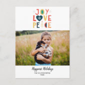 Kerstvakantie foto Hand getrokken vreugde vrede li Briefkaart (Voorkant)