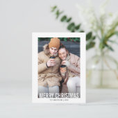 Kerstvakantie Foto Kerstdag Moderne Kerstkaart Feestdagenkaart (Staand voorkant)