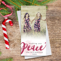 Kerstvakantie-foto met Peace Brush Script