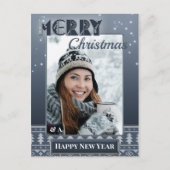 Kerstvakantie Foto Navy Trui Kerstkaart Briefkaart (Voorkant)