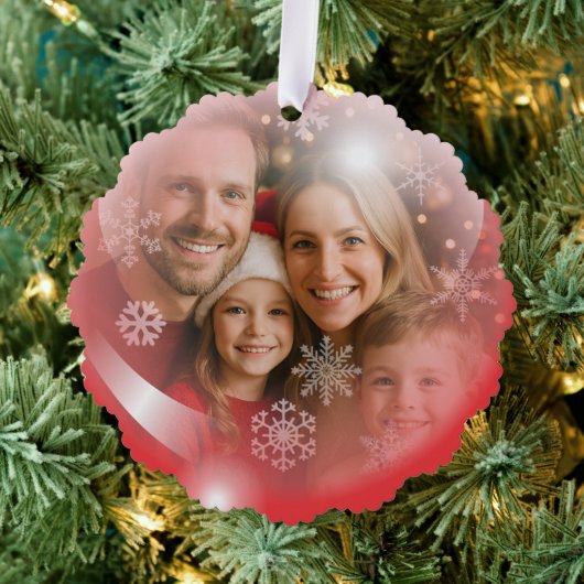 Kerstvakantie Foto Template Ornament Kaart (Insitu (Drie))