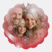 Kerstvakantie Foto Template Ornament Kaart (Voorkant)