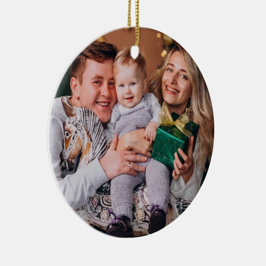 Kerstvakantie Foto Uw Familie Definitie Keramisch Ornament (Rechts)