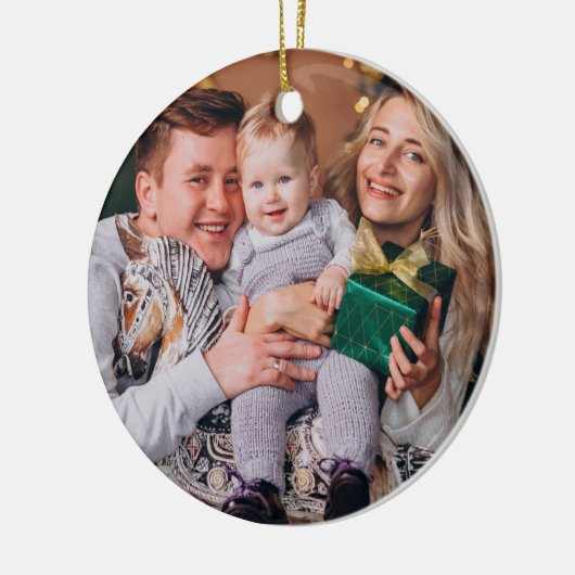Kerstvakantie Foto Uw Familie Definitie Keramisch Ornament (Links)