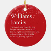 Kerstvakantie Foto Uw Familie Definitie Keramisch Ornament (Achterkant)