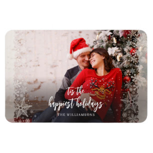 Kerstvakantie Foto Zwangerschapsaankondiging Magneet