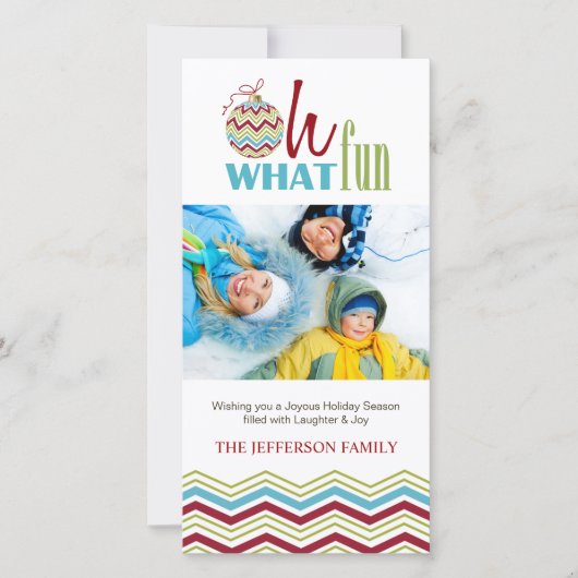 Kerstvakantie Fotokaart Feestdagenkaart (Voorkant)