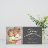 KERSTVAKANTIE FOTOKAART | GRAY FEESTDAGENKAART (Staand voorkant)
