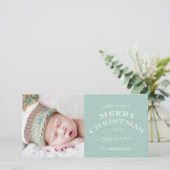 KERSTVAKANTIE FOTOKAART GROEN FEESTDAGENKAART (Staand voorkant)