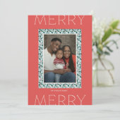 Kerstvakantie Fotokaart (Rood) Feestdagenkaart (Staand voorkant)