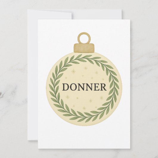 Kerstvakantie Fotokaart Sjabloon – Gouden Krans Kaart (Achterkant)