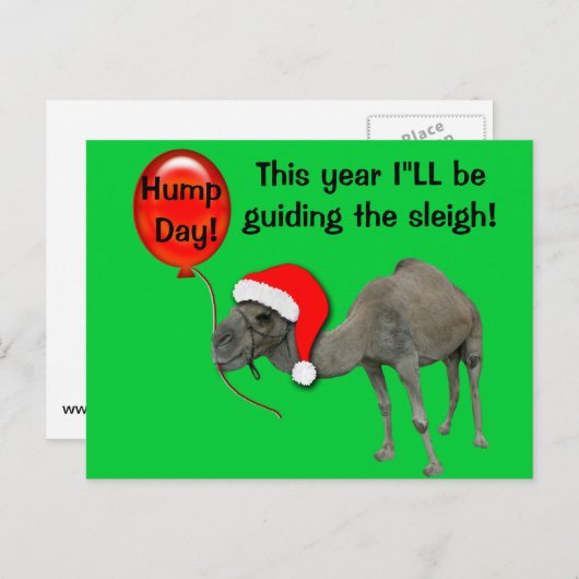 Kerstvakantie Funny Camel Humpday Kaarten Feestdagenkaart (Voorkant / Achterkant)
