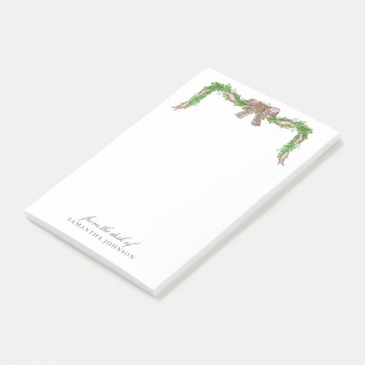 Kerstvakantie Garland boog van het bureau van Post-it® Notes (Schuin)