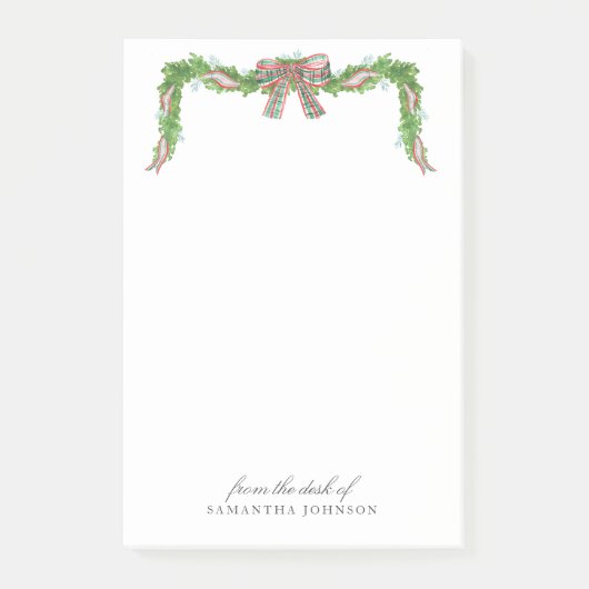 Kerstvakantie Garland boog van het bureau van Post-it® Notes (Voorkant)