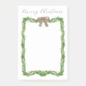 Kerstvakantie Garland Ribbon Bow Plaid Post-it® Notes (Voorkant)