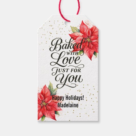 Kerstvakantie Gebakken Waren Cadeaulabel (Voorkant)