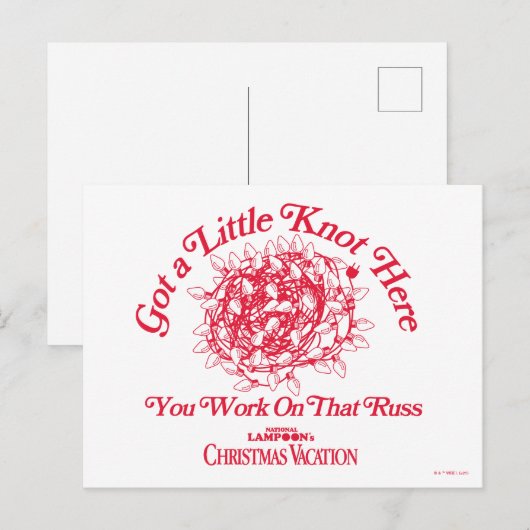 kerstvakantie | Geef hier een kleine knoop Briefkaart (Voorkant / Achterkant)