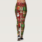 Kerstvakantie Geest Rood & Groen Plaid Leggings (Achterkant)