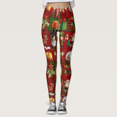 Kerstvakantie Geest Rood & Groen Plaid Leggings (Voorkant)