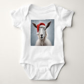 Kerstvakantie Geit Santa Hat Sneeuw Romper (Voorkant)