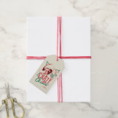 Kerstvakantie gek op kerst cadeaulabel (Met Touw)