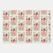 Kerstvakantie gek op kerst inpakpapier vel (Voorkant)