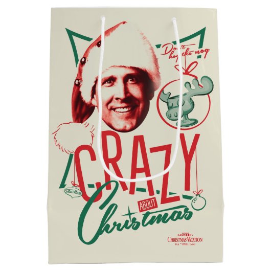 Kerstvakantie gek op kerst medium cadeauzakje (Achterkant)