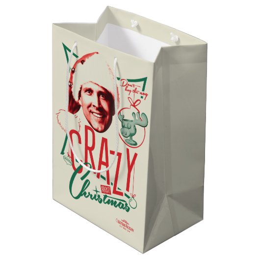 Kerstvakantie gek op kerst medium cadeauzakje (Achterkant Gekanteld)