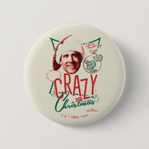 Kerstvakantie gek op kerst ronde button 5,7 cm