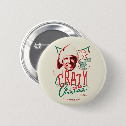 Kerstvakantie gek op kerst ronde button 5,7 cm (Voorkant /achterkant)